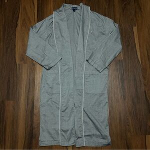 Polo Ralph Lauren Lightweight Cotton Robe Mens S/M Gray Bath Sauna Flesh Pony